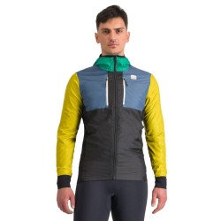Vintersport jakke Sportful Cardio Tech Wind Jacket 2024 svart / grønn / gul